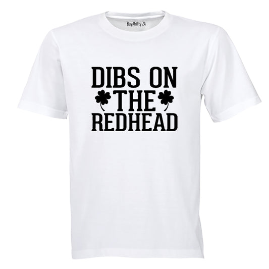 Dibs On The Redhead - St. Patricks Day - Adults - T-Shirt