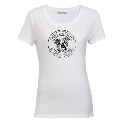Distracted by English Bulldogs - Ladies - T-Shirt - BuyAbility South Africa