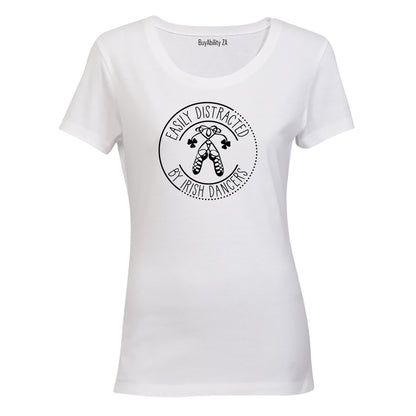 Distracted by IRISH DANCERS - St. Patricks Day - Ladies - T-Shirt
