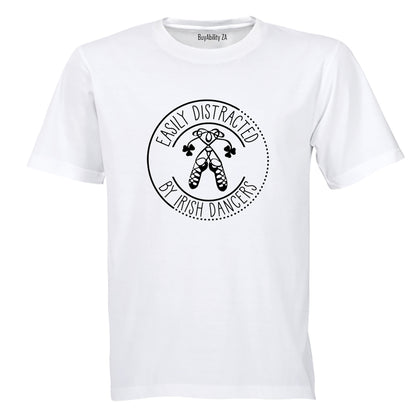 Distracted by IRISH DANCERS - St. Patricks Day - Adults - T-Shirt - BuyAbility
