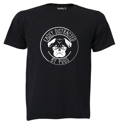 Distracted By Pugs - Kids T-Shirt