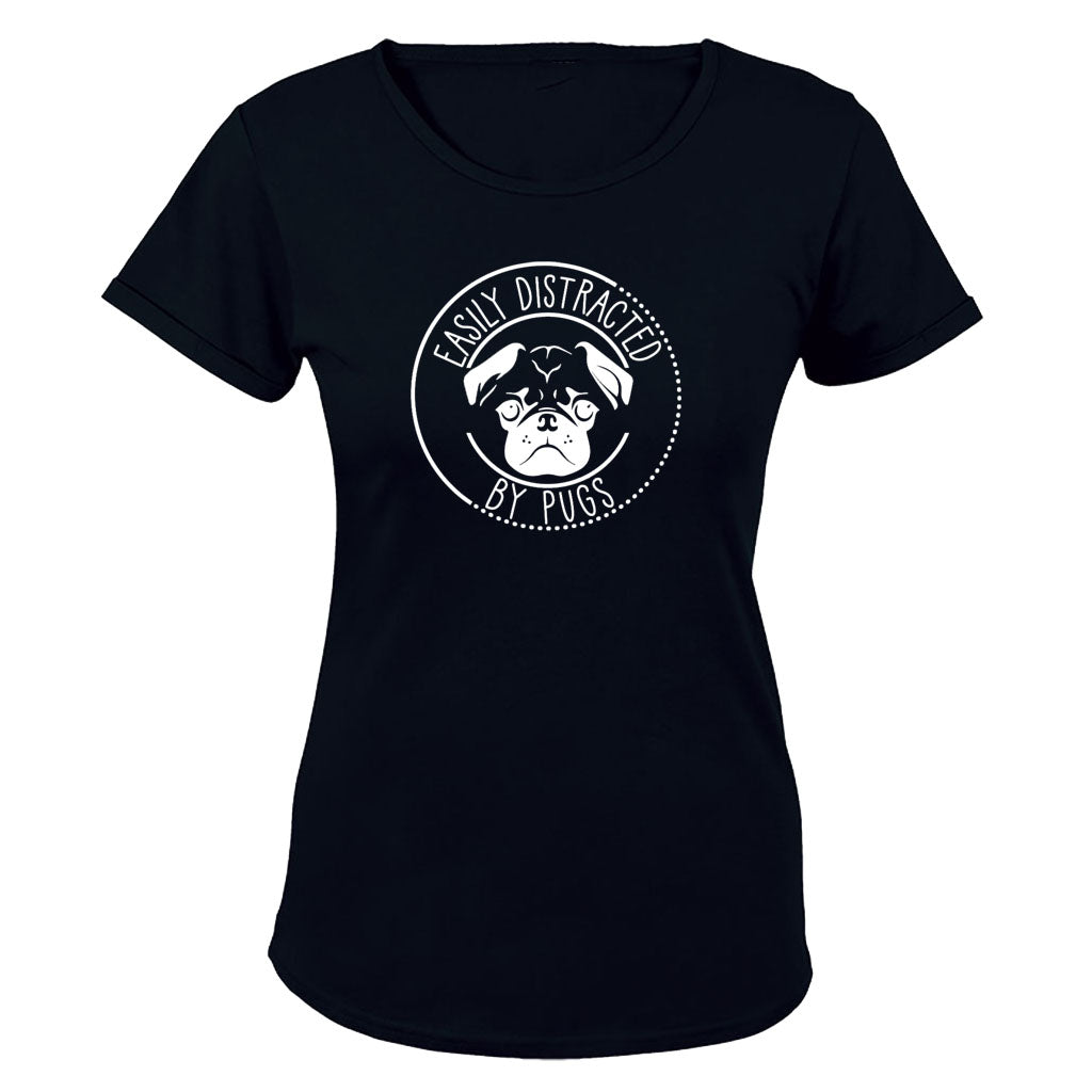 Distracted By Pugs - Ladies - T-Shirt - BuyAbility South Africa