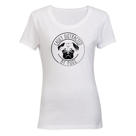 Distracted By Pugs - Ladies - T-Shirt - BuyAbility South Africa