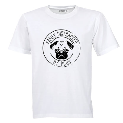 Distracted By Pugs - Kids T-Shirt