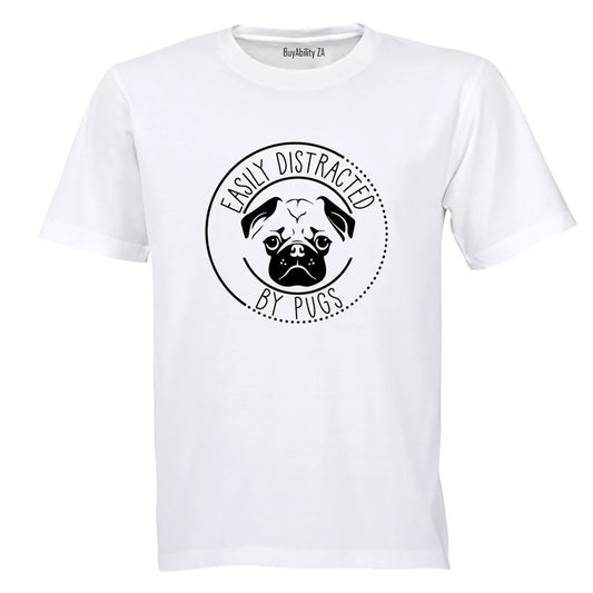 Distracted By Pugs - Kids T-Shirt