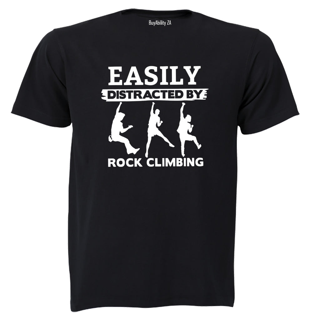 Distracted by Rock Climbing - Adults - T-Shirt - BuyAbility South Africa