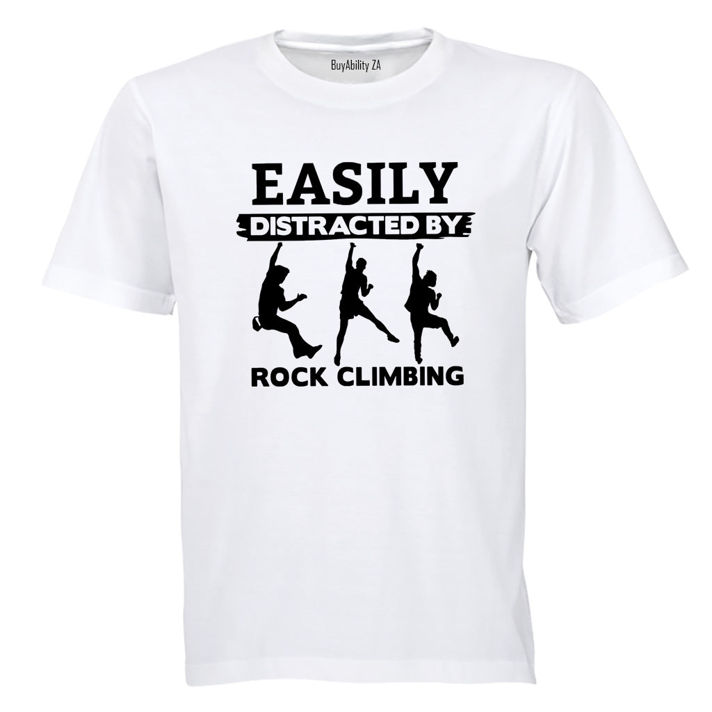 Distracted by Rock Climbing - Adults - T-Shirt - BuyAbility South Africa