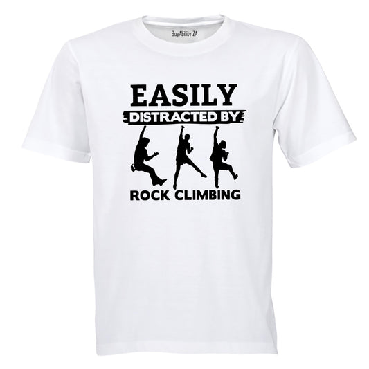 Distracted by Rock Climbing - Adults - T-Shirt - BuyAbility South Africa