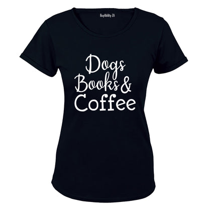 Dogs, Books & Coffee - Ladies - T-Shirt