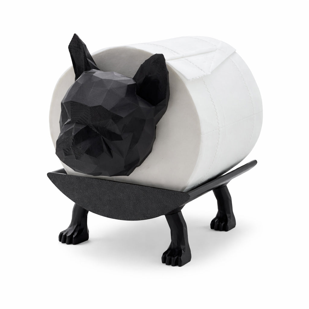 Geometric Dog Toilet Paper Holder with Toilet Paper Roll - BuyAbility