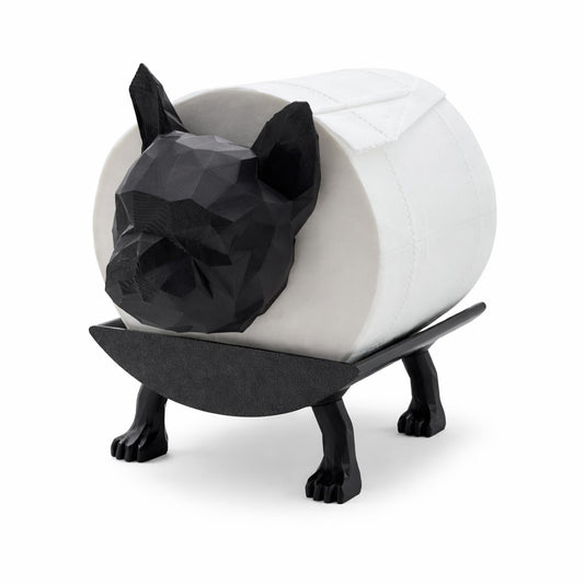 Geometric Dog Toilet Paper Holder with Toilet Paper Roll - BuyAbility