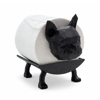 Geometric Dog Toilet Paper Holder with Toilet Paper Roll - BuyAbility