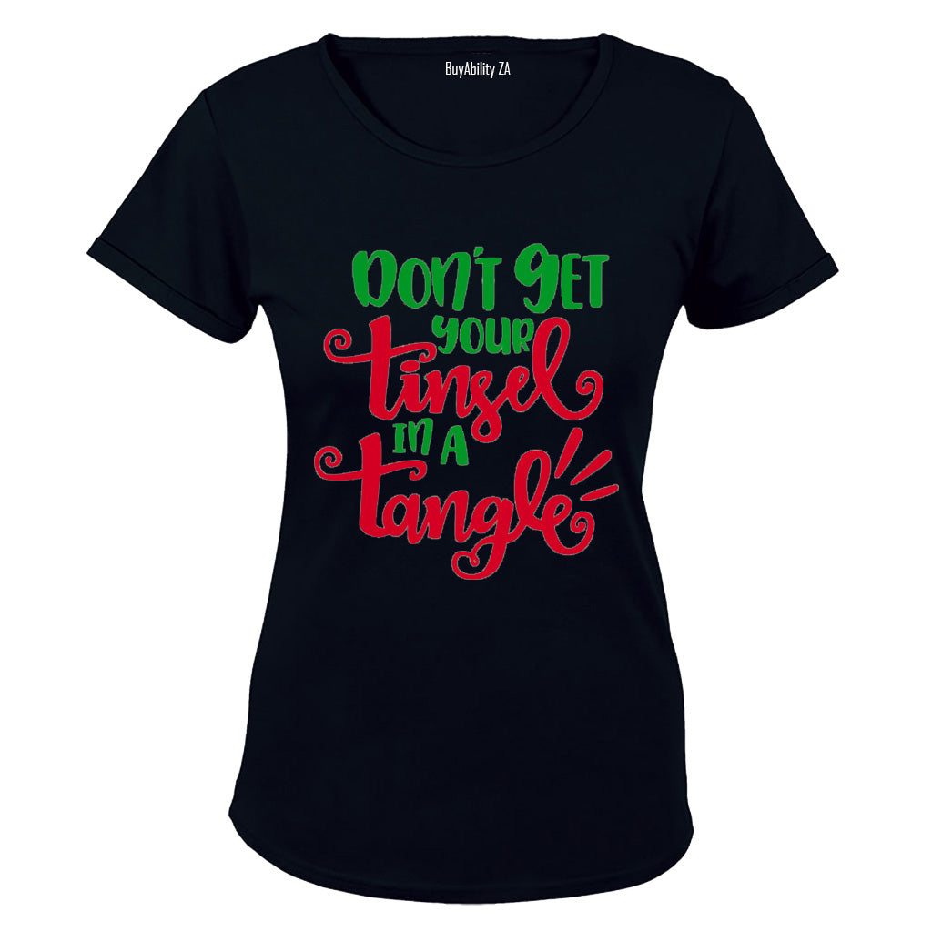 Tinsel in a Tangle - Christmas - Ladies - T-Shirt