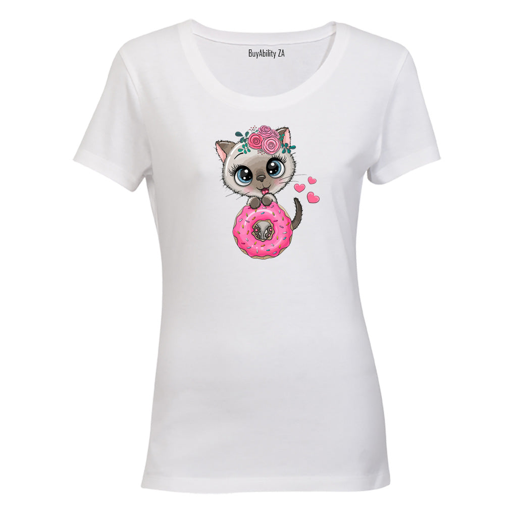 Donut Kitten - Ladies - T-Shirt