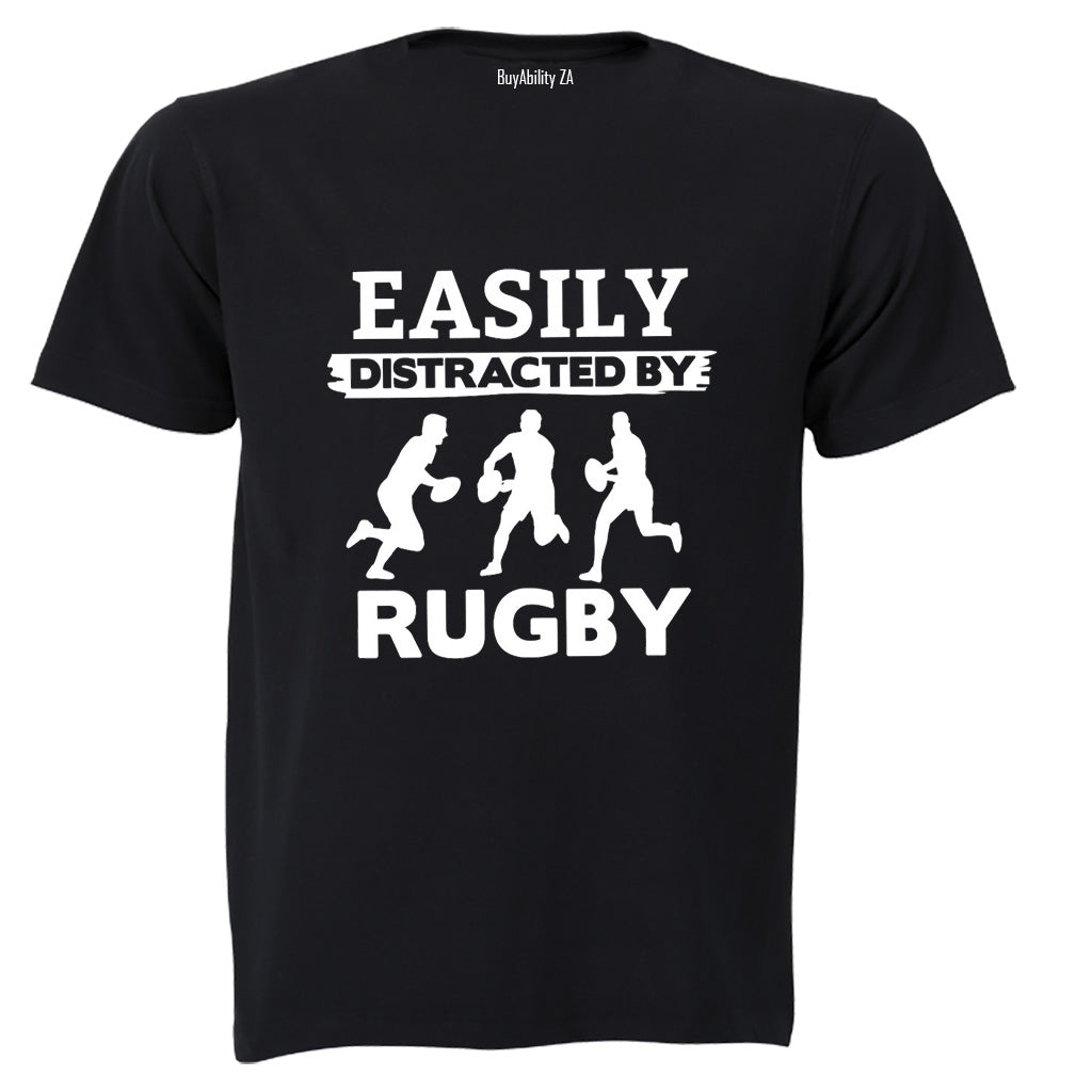 Easily Distracted by RUGBY - Adults - T-Shirt