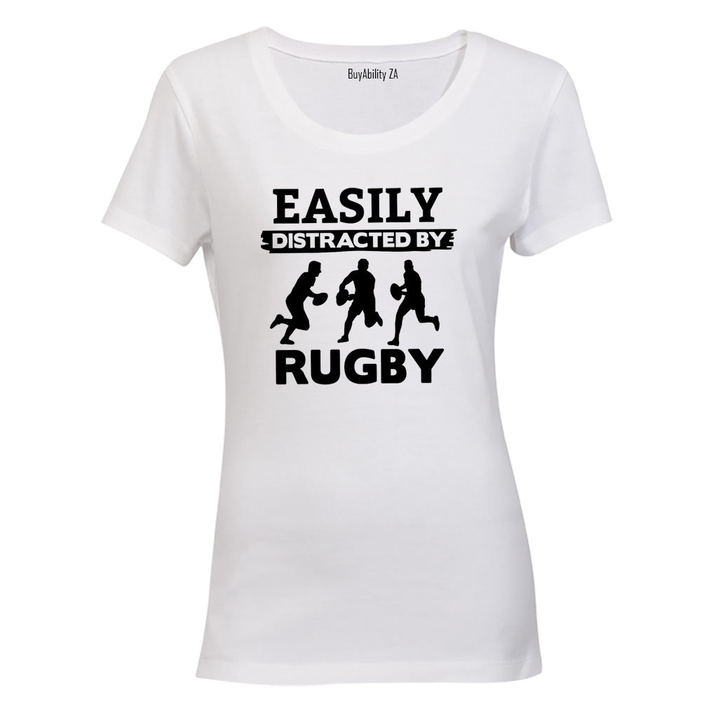 Easily Distracted by RUGBY - Ladies - T-Shirt