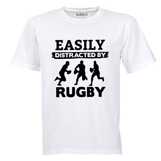 Easily Distracted by RUGBY - Adults - T-Shirt