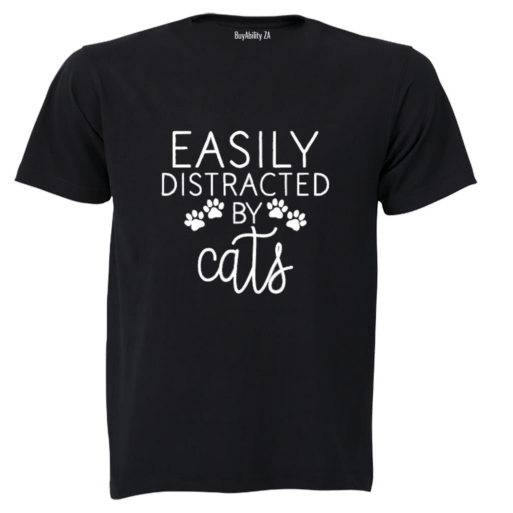 Easily Distracted by CATS - Adults - T-Shirt - BuyAbility