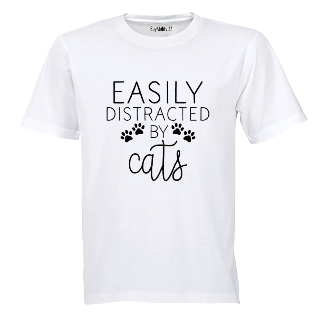 Easily Distracted by CATS - Adults - T-Shirt - BuyAbility