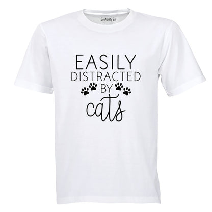 Easily Distracted by CATS - Adults - T-Shirt - BuyAbility
