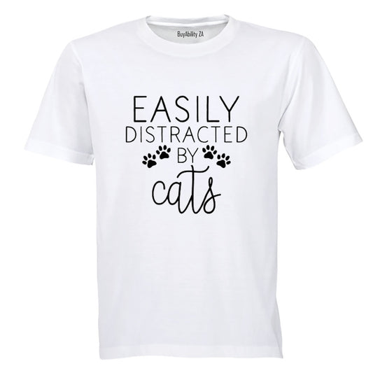 Easily Distracted by CATS - Adults - T-Shirt - BuyAbility
