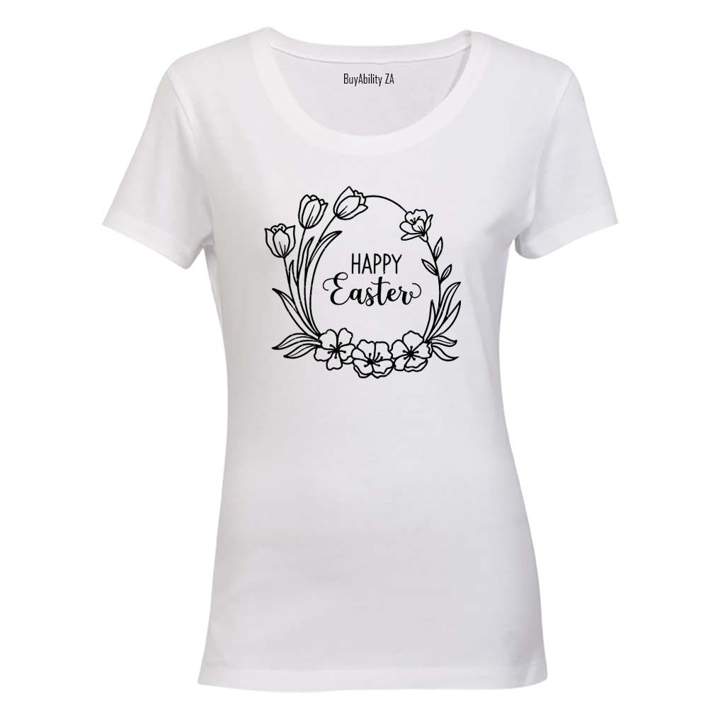 Easter Floral Egg - Ladies - T-Shirt