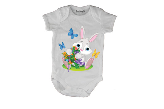 Easter Bunny Flowers - Baby Grow