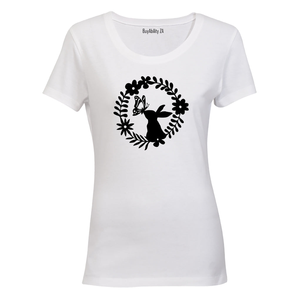 Easter Bunny Wreath - Ladies - T-Shirt