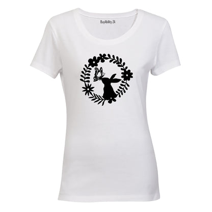 Easter Bunny Wreath - Ladies - T-Shirt