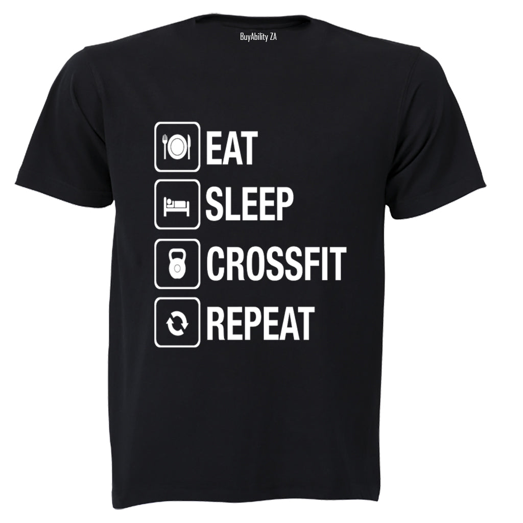 Eat. Sleep. Crossfit. Repeat - Adults - T-Shirt