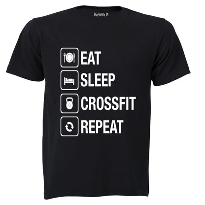 Eat. Sleep. Crossfit. Repeat - Adults - T-Shirt