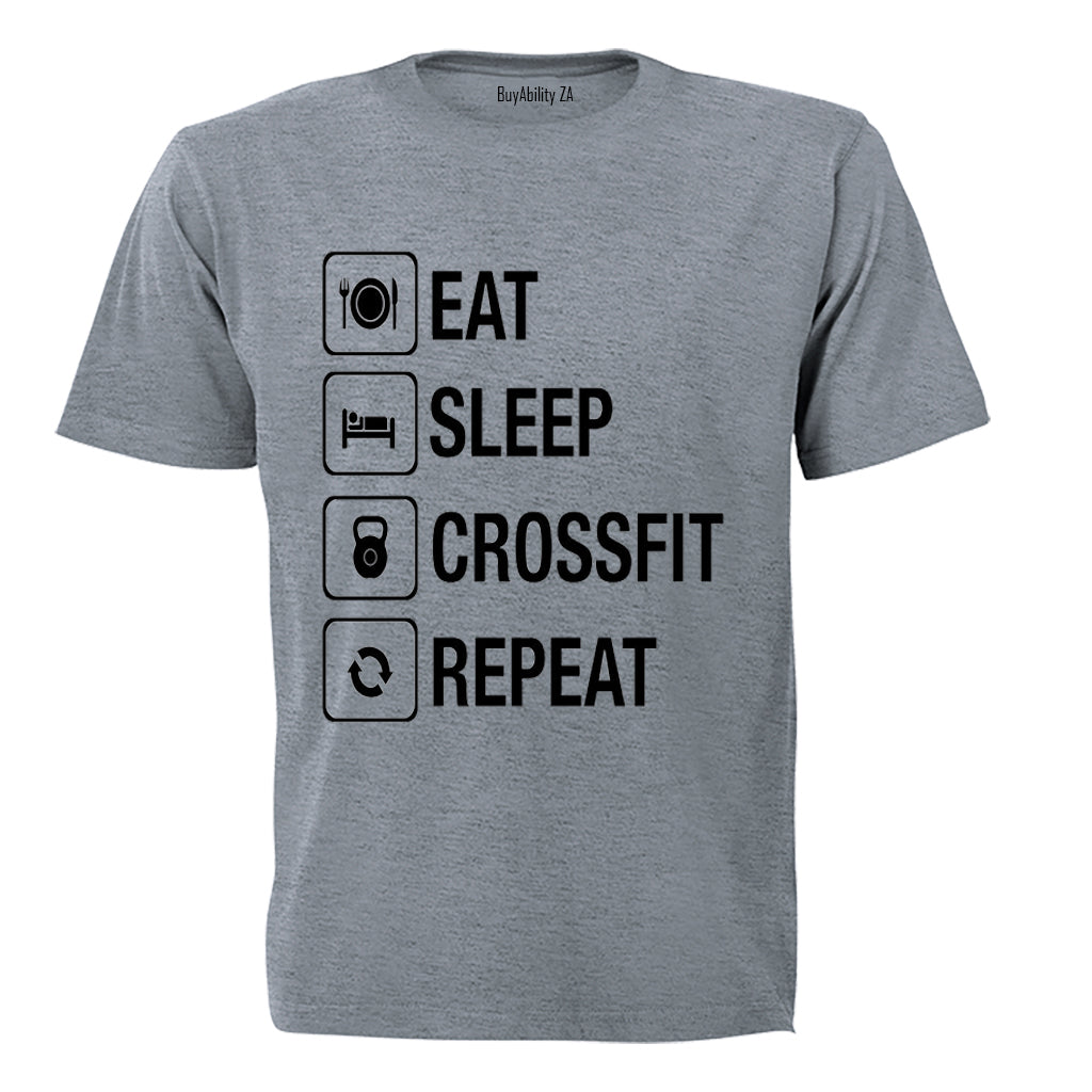 Eat. Sleep. Crossfit. Repeat - Adults - T-Shirt