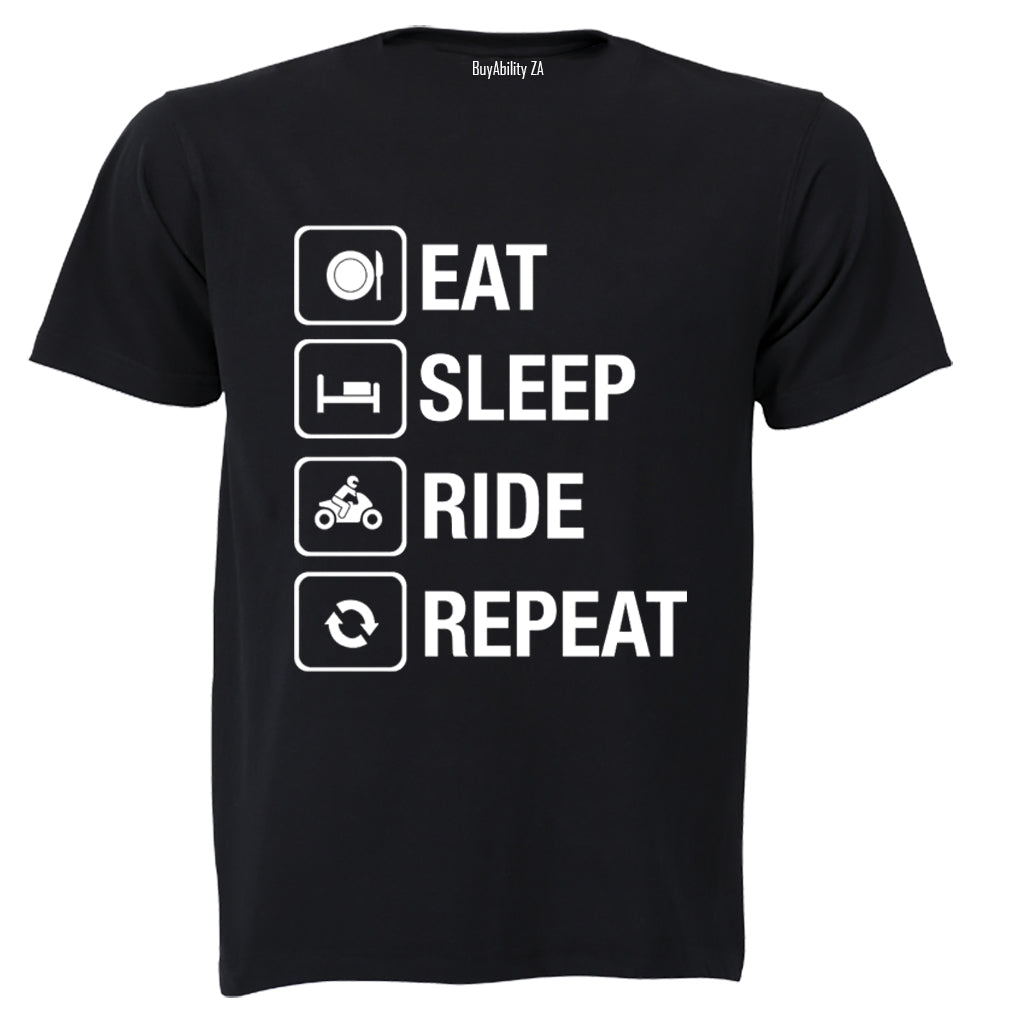 Eat. Sleep. Ride. Repeat - Adults - T-Shirt