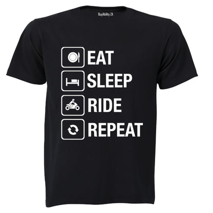Eat. Sleep. Ride. Repeat - Adults - T-Shirt