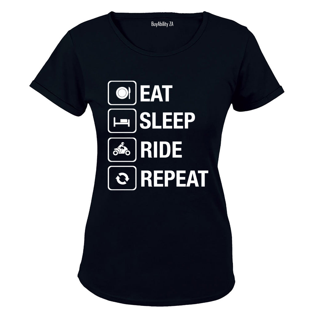 Eat. Sleep. Ride. Repeat - Ladies - T-Shirt