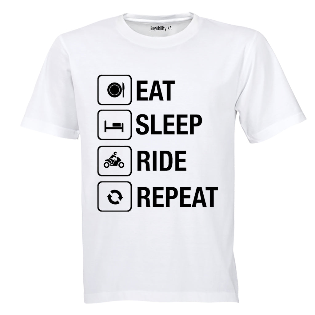 Eat. Sleep. Ride. Repeat - Adults - T-Shirt