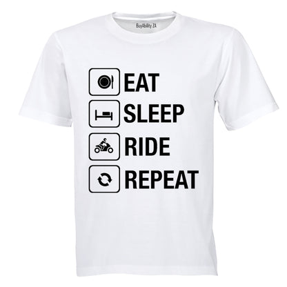 Eat. Sleep. Ride. Repeat - Adults - T-Shirt