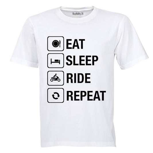 Eat. Sleep. Ride. Repeat - Adults - T-Shirt