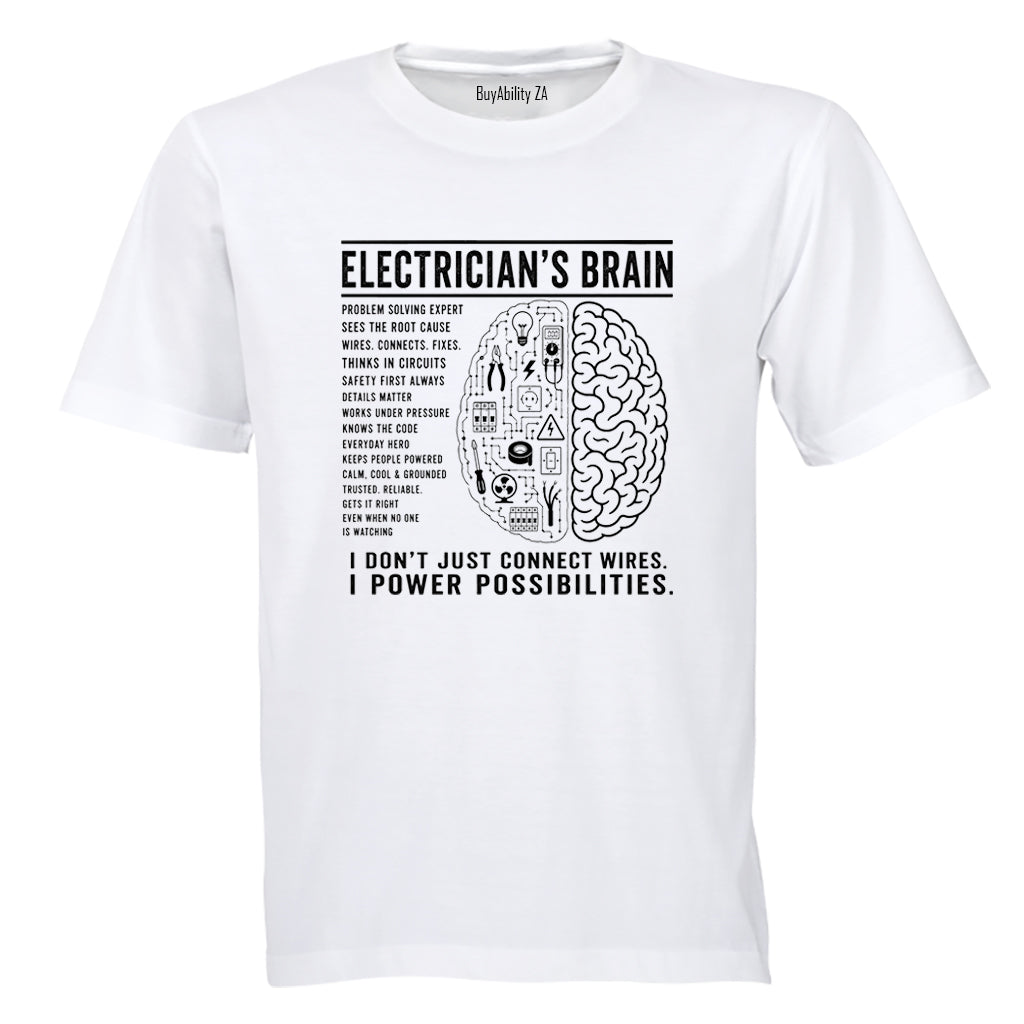 Electrician's Brain - Adults - T-Shirt - BuyAbility South Africa