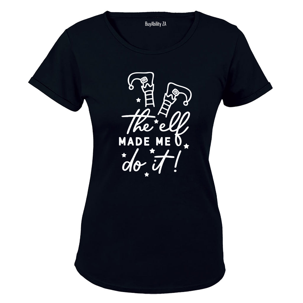 Elf Made Me - Christmas - Ladies - T-Shirt - BuyAbility South Africa