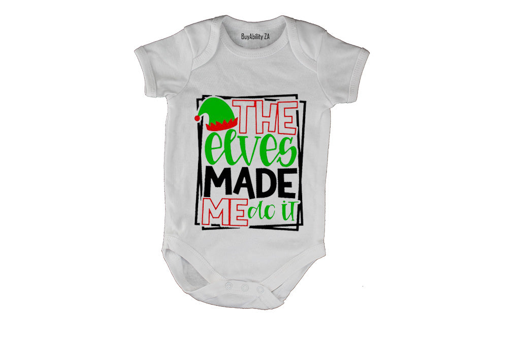 Elves Made Me Do It - Christmas - Baby Grow