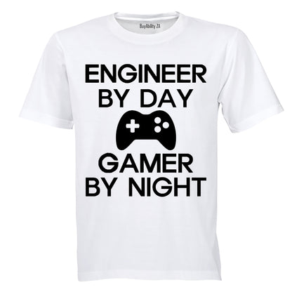 Engineer by Day - Gamer by Night - Adults - T-Shirt