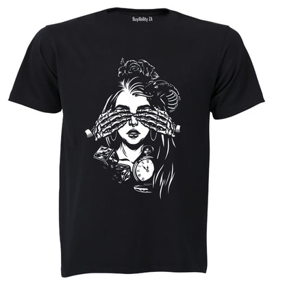 Eyes Closed - Skeleton Hands - Adults - T-Shirt