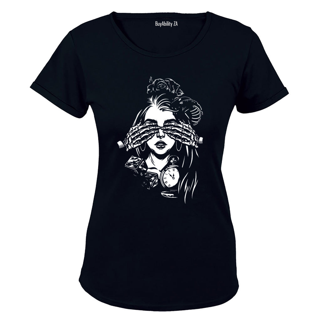 Eyes Closed - Skeleton Hands - Ladies - T-Shirt