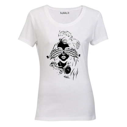 Eyes Closed - Skeleton Hands - Ladies - T-Shirt