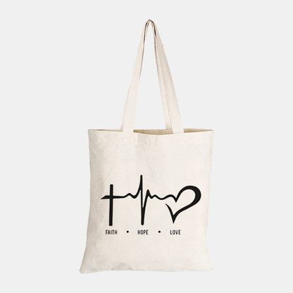 Faith, Hope & Love - Eco-Cotton Natural Fibre Bag