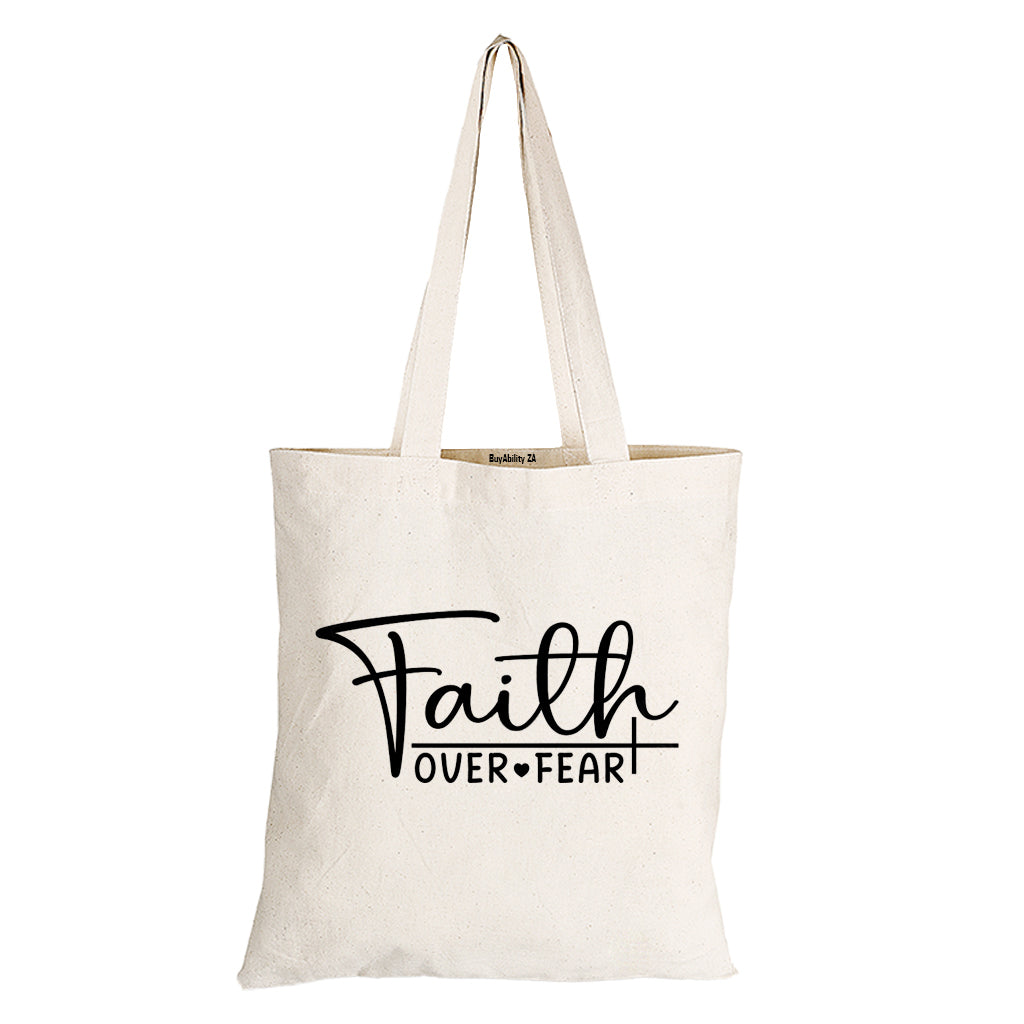 Faith Over Fear - Eco-Cotton Natural Fibre Bag - BuyAbility South Africa
