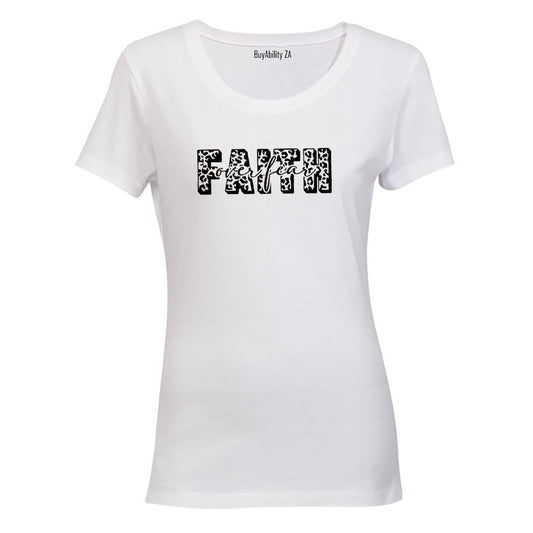 Faith Over Fear - Leopard Print - Ladies - T-Shirt