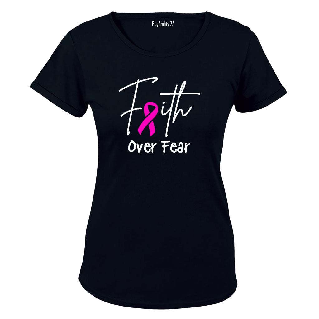 Faith Over Fear - Cancer Ribbon - Ladies - T-Shirt