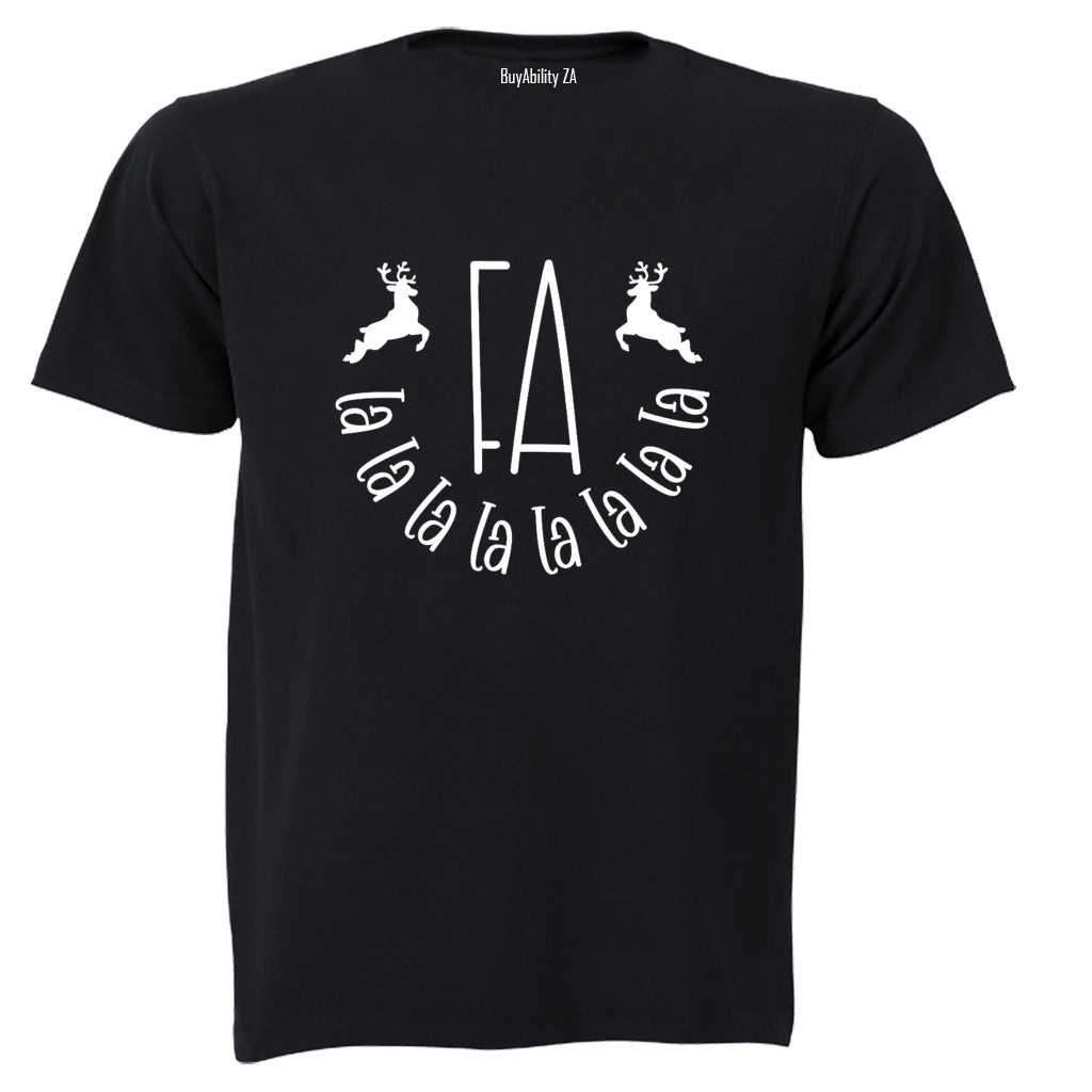 Fa La La - Christmas Reindeer - Adults - T-Shirt - BuyAbility